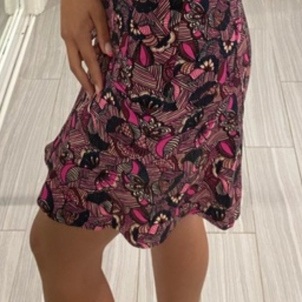 Floral Printed Fitted Halter Dress Sz XS - Picture 5 of 6